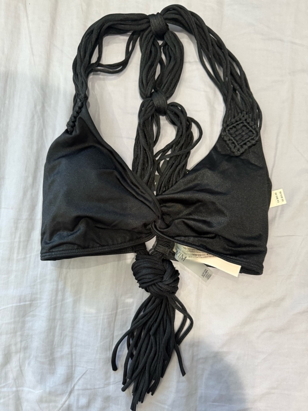Victoria's Secret Black Knotted-Strap Bikini Top small
